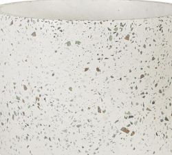 Terrazzo Planters on Wooden Stand, White