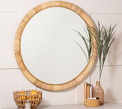 Hadley Rattan Round Wall Mirror