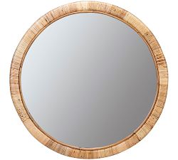 Hadley Rattan Round Wall Mirror