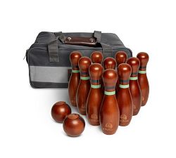 Wood Lawn Bowling Set