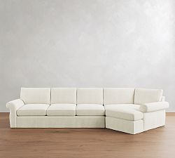 Pearce Roll Arm Deep Seat Slipcovered Cuddle Chaise Sectional (142"&ndash;172")