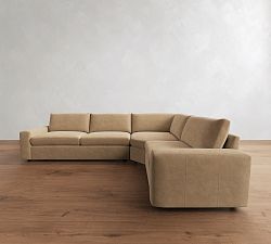 Sierra Leather 3-Piece Wedge Sectional (139"&ndash;149")