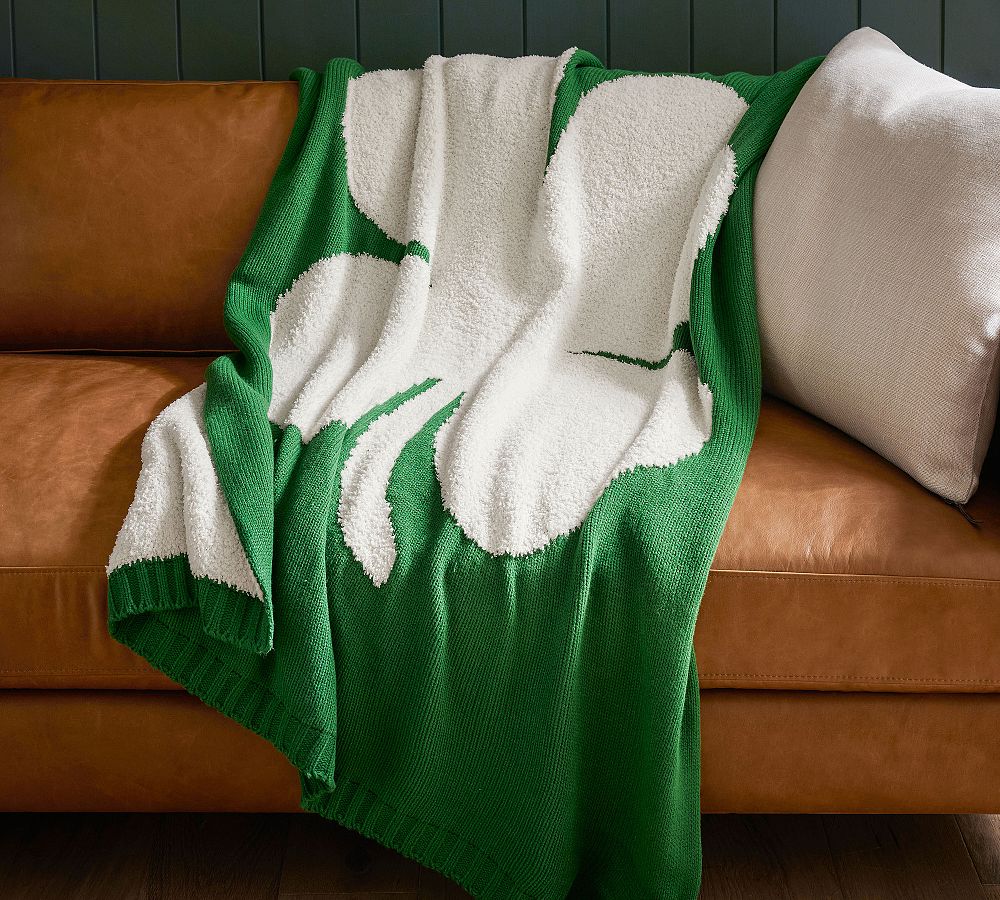 【Outil】TRICOT NAY JACQUARD Luck of the Irish Jacquard Knit Throw | Pottery Barn