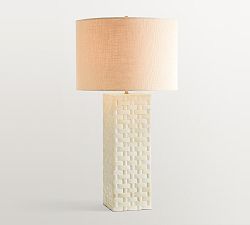 Lila Woven Bone Inlay Table Lamp (16")