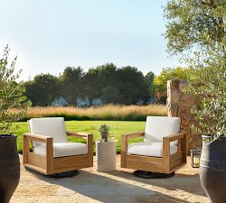 Malibu Teak Swivel Outdoor Lounge Chair