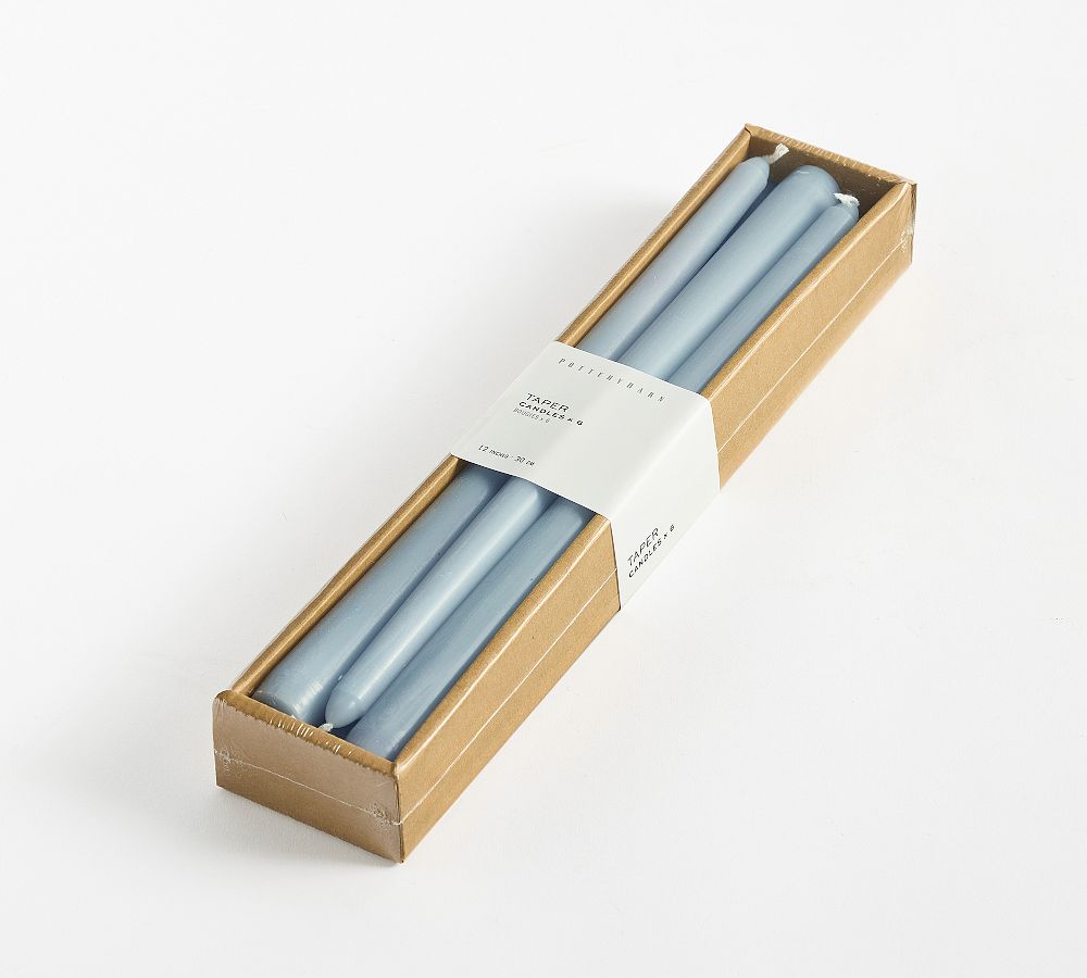 Taper Candles - Set of 6 - Pearl Blue, Set of 6
