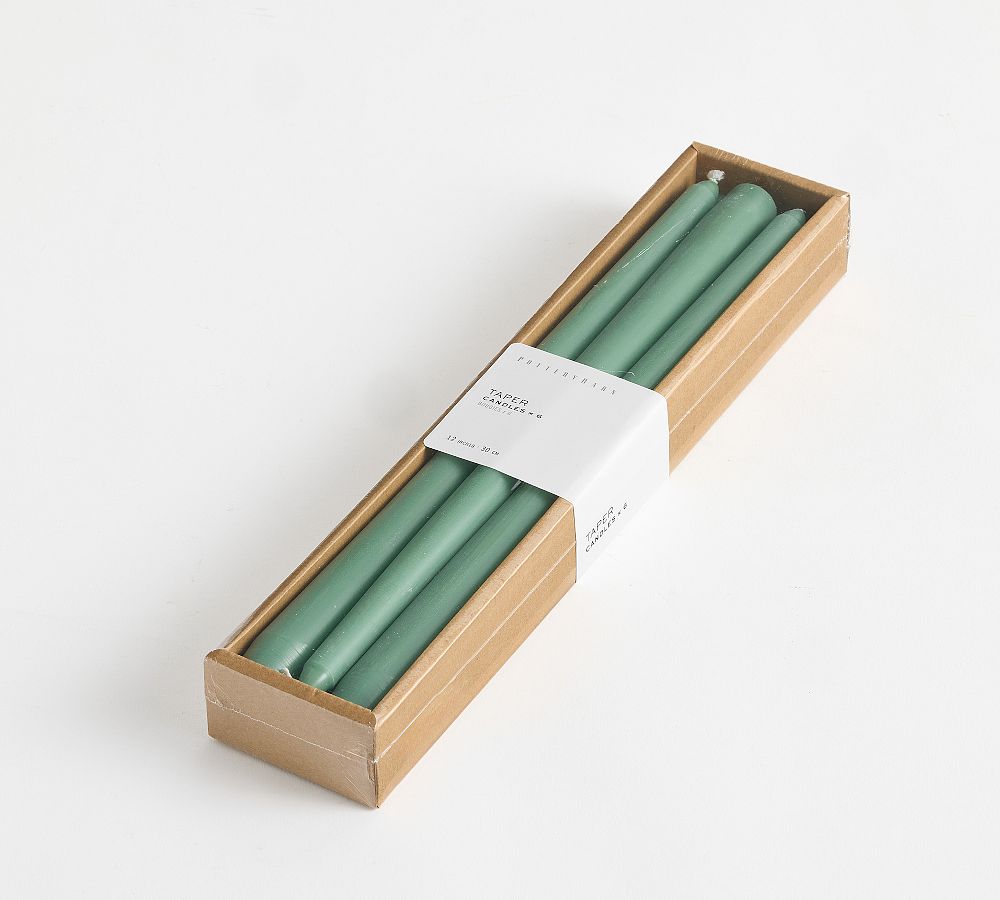 Taper Candles - Set of 6 - Light Green, Set of 6