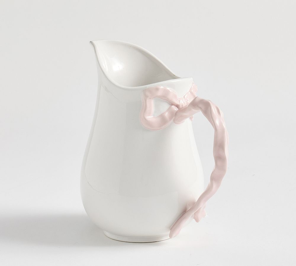 LoveShackFancy Stoneware Bow Pitcher