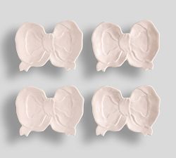 LoveShackFancy Bow Stoneware Appetizer Plates - Set of 4