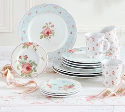 LoveShackFancy Garden Floral Porcelain Dinner Plates - Set of 4