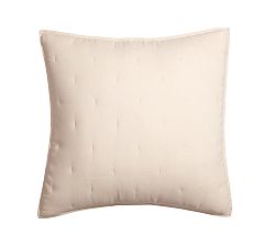Open Box: Belgian Flax Linen Tufted Quilted Sham, Euro, Set of 2 - Rosewater