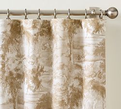 Open Box: Jardin Toile Blackout Curtain, 50" W x 96" L - Neutral Multi