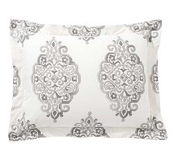 Open Box: Asher Medallion Percale Shams, Standard, Set of 2 - Gray