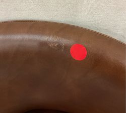 Open Box: Layton Leather Swivel Bar Stool (31.5") - Statesville Molasses, Blackened Oak Legs