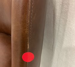 Open Box: Layton Leather Swivel Bar Stool (31.5") - Statesville Molasses, Blackened Oak Legs