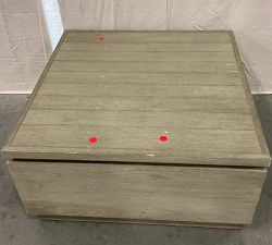 Open Box: Indio Eucalyptus Modern Platform Outdoor Coffee Table with Storage (33") - Weathered Gray