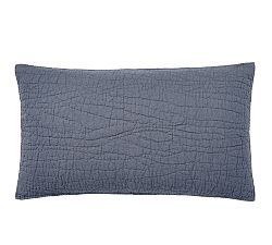 Open Box: Belgian Flax Linen Handcrafted Quilted Sham, King, Set of 2 - Steel Blue