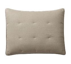 Open Box: Belgian Flax Linen Comforter Sham, Standard, Set of 2 - Dark Flax