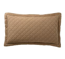 Open Box: Belgian Flax Linen Diamond Quilted Sham, King, Set of 2 - Toffee