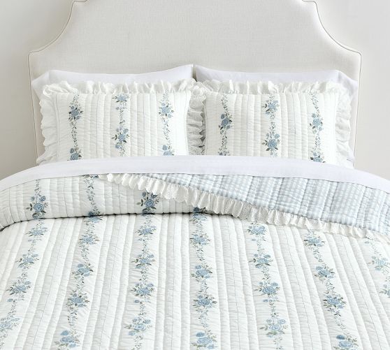 LoveShackFancy Rosette Embroidered Quilted Sham