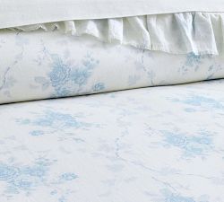 LoveShackFancy Belgian Flax Linen Rose Duvet Cover