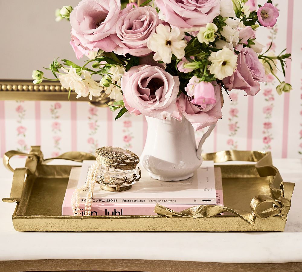 LoveShackFancy Figural Brass Ribbon Tray