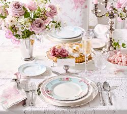 LoveShackFancy Rose Porcelain Appetizer Plates - Set of 4