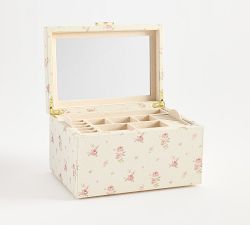 LoveShackFancy Leather Floral Jewelry Travel Box