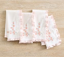 LoveShackFancy Floral Embroidered Lace Napkins - Set of 4