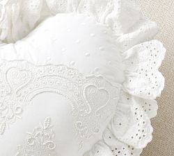 LoveShackFancy Embellished Heart Shaped Pillow