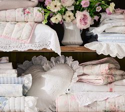 LoveShackFancy Embellished Heart Shaped Pillow