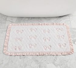LoveShackFancy Tufted Embroidered Bow Bath Mat