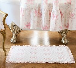LoveShackFancy Tufted Embroidered Bow Bath Mat