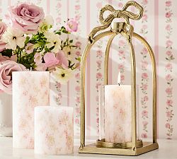 LoveShackFancy Floral Painted Pillar Candle