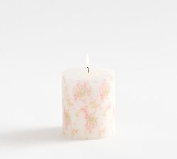 LoveShackFancy Floral Painted Pillar Candle