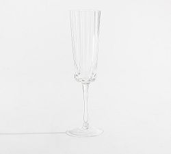 Fluted Glass Champagne Flutes - Set of 4