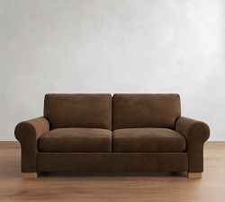 Turner Roll Arm Leather Sleeper Sofa - Thumbnail 3
