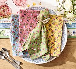 Botanical Bunny Cotton Napkins - Mixed Set of 4