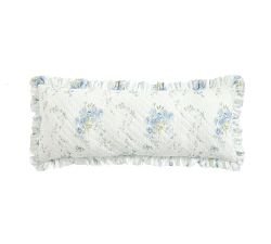 LoveShackFancy Blue Rose Ruffle Filled Lumbar Pillow
