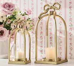 LoveShackFancy Gold Bow Figural Lantern