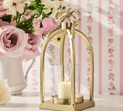 LoveShackFancy Gold Bow Figural Lantern