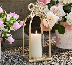 LoveShackFancy Gold Bow Figural Lantern
