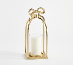 LoveShackFancy Gold Bow Figural Lantern