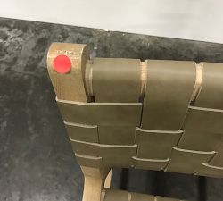 Open Box: Fenton Woven Leather Stool, Counter Height 24" - Legacy Taupe , Seadrift Finish