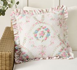 LoveShackFancy Floral Bow Outdoor Pillow