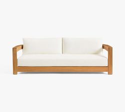 Malibu Teak Curved Outdoor Sofa (90")