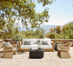 Malibu Teak Curved Outdoor Sofa (90")