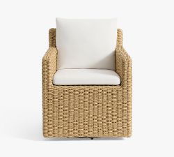 Kostas Wicker Swivel Outdoor Dining Armchair