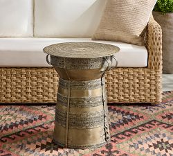 Frog Drum Metal Outdoor Side Tables (12"-25")