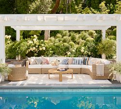 Zoie Floral Embroidered Outdoor Pillow